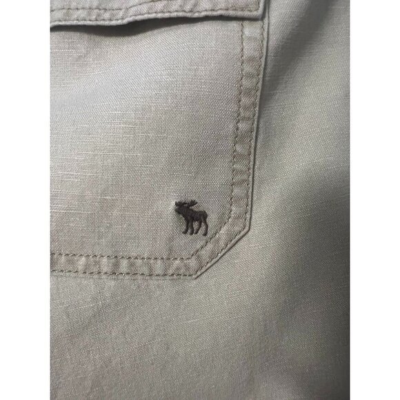 Abercrombie & Fitch Womens Beige Linen/Cotton Blend Bermuda Shorts, Beach, resor - Picture 8 of 10